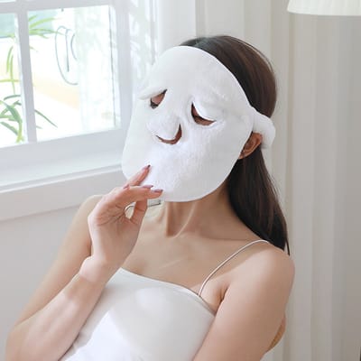 Without Lemon - Herbruikbaar Gezicht Dampdoek Masker - Stomen - fleece - Doek - Huidverzorging - Warm/Koud - Wellness Moment - Wit