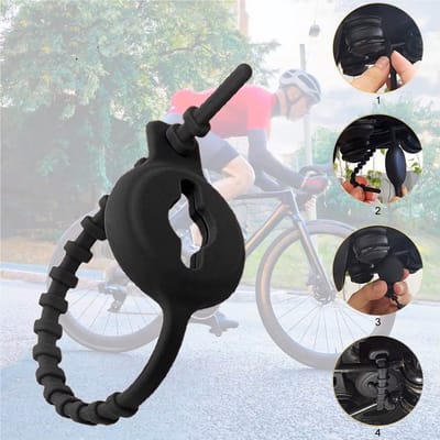 CHPN - AirTag houders - 2 stuks - Geschikt voor Apple AirTag. - Zwart - Siliconen - Houder voor aan je fiets, pols, jas of andere items - Universeel - 20CM lang