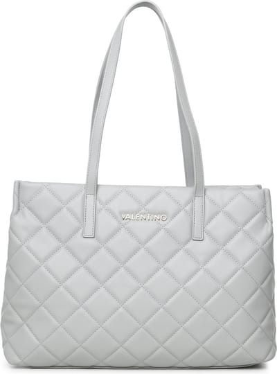 VALENTINO Shopper Schoudertas met laptopvak Ocarina Shopping Bag Perla Lichtgrijs