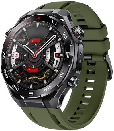 Siliconen bandje - geschikt voor Huawei Watch Ultimate 2 / Watch GT 5 (Pro) 46 mm / GT 6 (PRO) 46mm - army groen