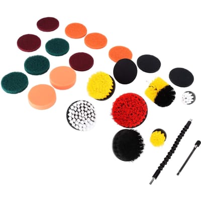 24 Stuks Power Scrubber Borstels Elektrisch Plastic PP Boor Schrobborstel Boorbevestiging voor black
