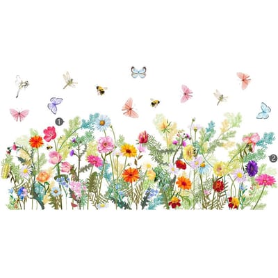 1 stuk Vlinder Bloemen Muurstickers voor Woonkamer Slaapkamer Achtergrond Muurdecoratie Kamerdecoratie Stickers Behang
