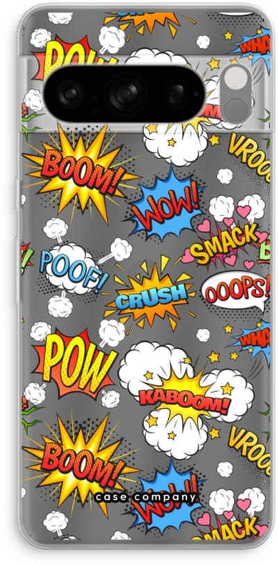 Case Company® - Hoesje geschikt voor Google Pixel 8 Pro hoesje - Pow Smack - Soft Cover Telefoonhoesje - Bescherming aan alle Kanten en Schermrand