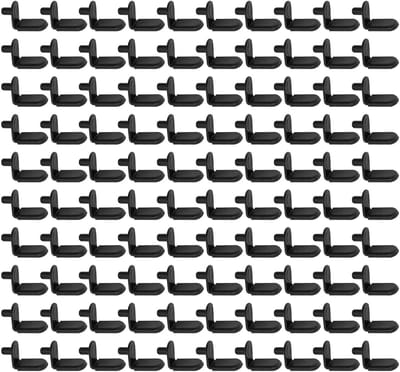 100 Stuks Steunpinnen voor Planken, L-vormige Metalen Clips voor Keukenmeubels en Kasten, Ideaal voor Stabiele Plankondersteuning (Zwart, 5mm)