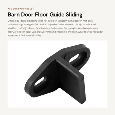 Dailygoods- Deurgids Zwarte Kunststof - Ondersteuning - Installatieaccessoires - Geschikt voor Slede - Hoogte 2 cm - Gewicht 20 g - Deurschuif