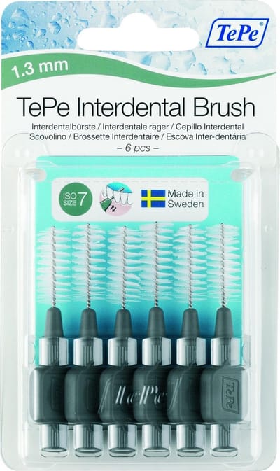Tepe Interdentale Rager Origineel-1.3 Mm, Grijs (Blister 6 Stuks) - 3 Stuks - Voordeelverpakking