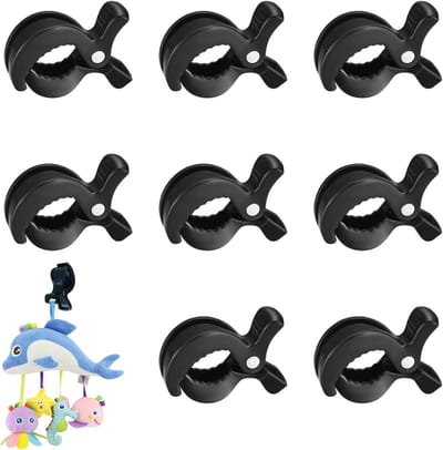 Universele Pram Clamp Clips voor het Bevestigen van Speelgoed en Dekens - 8 Stuks in Groen, Geschikt voor Muslin Doeken en Kinderwagens