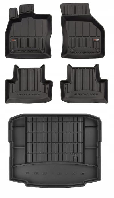 Frogum ProLine Skoda Karoq vanaf 2017 - Mattenset & Kofferbakmat - Geen verstelbare vloer - TPE - 5 cm Rand