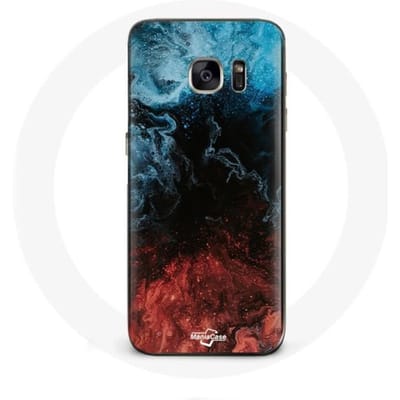 Samsung Galaxy s7 hoesje rode zwarte blauwe abstracte textuurachtergrond