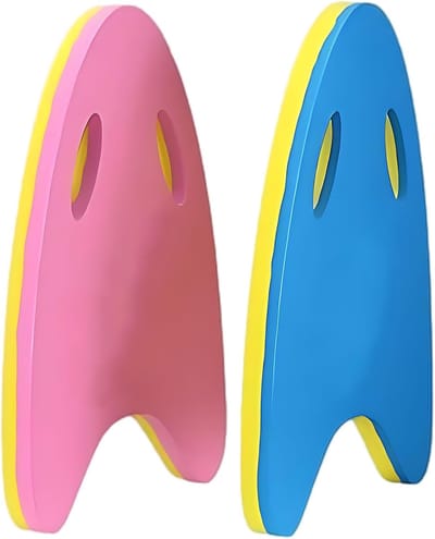 Zwemtrainingsplank, set van 2 stuks, schuimmateriaal, kickboard, A-vorm, voor volwassenen en jongeren, 15,7 inch, handgrepen, zwembad, recreatieitem, zwemhulp