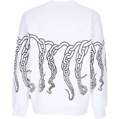 Lichtgewicht herensweatshirt met ronde hals en ronde hals, wit