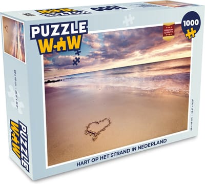 Puzzel Hart op het strand in Nederland - Legpuzzel - Puzzel 1000 stukjes volwassenen