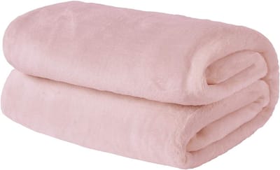 Ultra Zachte Flanel Fleece Deken voor Slaapkamer en Bank - Blozen Roze 120 x 150 cm