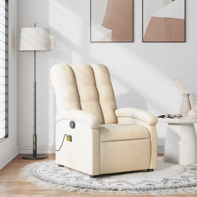 vidaXL - Massagestoel - verstelbaar - stof - crèmekleurig