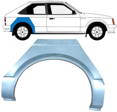 Reparatiepaneel achterspatbord voor Opel Kadett D 1979-1984 / Rechts
