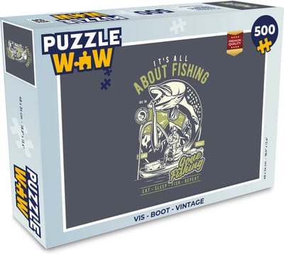 Puzzel Vis - Boot - Vintage - Legpuzzel - Puzzel 500 stukjes