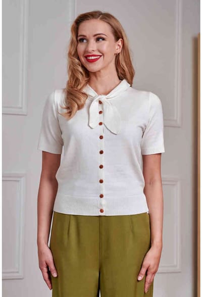 Banned - Katy Summer Knot Cardigan - M - Creme