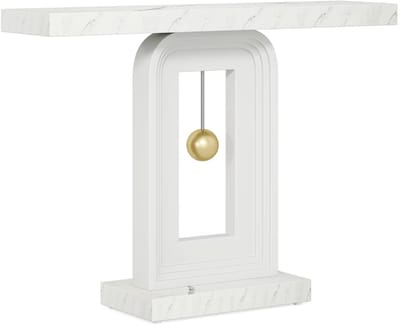 Moderne Wandtafel Marlero- 30 × 100 × 82 cm - Haltafel - Marmerlook - Consoletafel - Voor Gang en Woonkamer