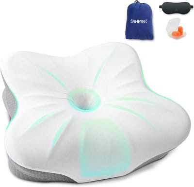Thijox - Ergonomisch Reiskussen Traagschuim - Orthopedisch Nek- en Hoofdkussen voor Camping, Outdoor en Vakantie - Grijs - Ideaal voor Comfort onderwe