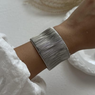 Bracelets Manchette Larges Vintage Hip Hop Punk Couleur Cuivre Métal Géométrique Ressort Pour Femmes Bracelets Hommes Bijoux Cadeau gray