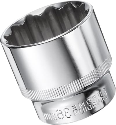 36mm 1/2 Inch Drive 12 Punt Diepe Steeksleutel, 45# Metrisch Cr-V Staal, Robuust voor Autosleutelen en Mechanische Gereedschappen
