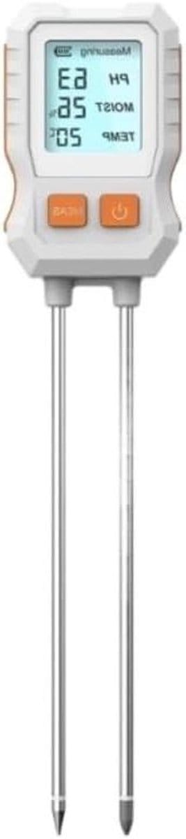 Bodemtester 3-in-1 - PH Vocht Meter - Planten Verzorgen - Hittebestendige Sensor - Groot LCD - Wit