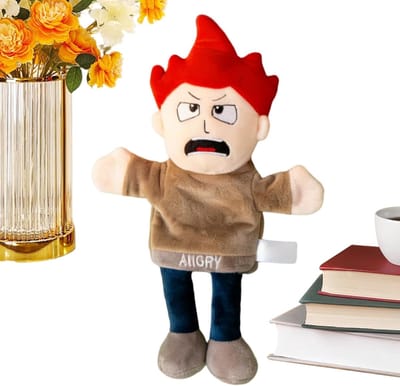 Handpoppen Pluche - Zachte Poppen - Educatief Spel - Levendige Expressie - 30x20cm
