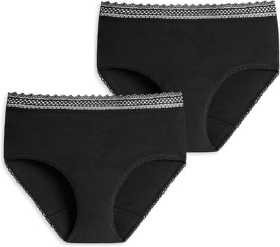 Periodenslips Dames - Ondergoed - Comfortabel - Lekvrije Bescherming - 2 Stuks - Zwart
