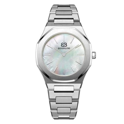 BUGOLINI AMOR Steel - 36mm MIYOTA 2025 QUARTZ Horloge voor Dames - Echte Schelpen Wijzerplaat - Vrouwen Horloge - Zilver