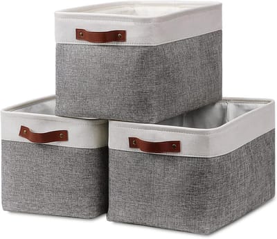 Opbergmanden voor Planken - Set van 3 Vouwbare Manden voor Organisatie en Decoratie - Met Handvatten voor Kleding, Speelgoed en Huis