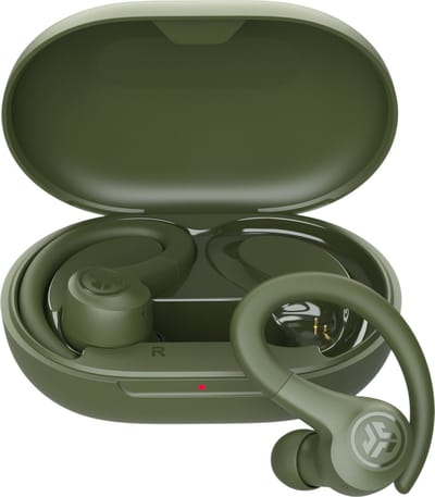JLab Go Sport Draadloze Oordopjes - Sport Oortjes Draadloos - Bluetooth - 35 uur Batterijduur - Oorhaak - IP55 Zweet- & Waterbestendig - Aanpasbare EQ3 instellingen - Hardlopen - In Ear - Donkergroen