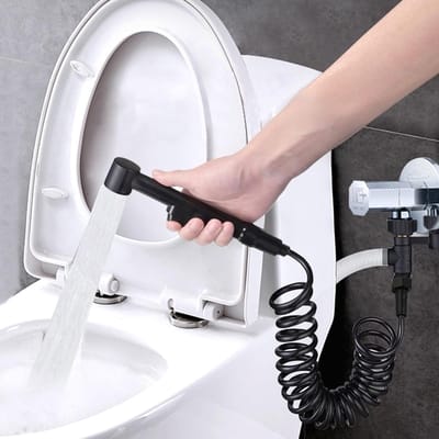 Flexibele Telescopische Douche Slang 2m van PU en Koper - Vervangingsslang voor Handdouche, Bidet en Toilet - Zwart en Duurzaam Ontwerp