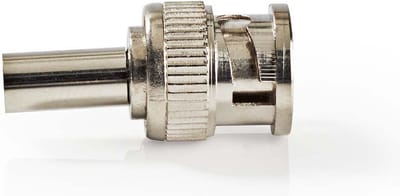 Nedis BNC-Kabelbeschermer - Recht - Male - Vernikkeld - 50 Ohm - Twist-On - Diameter kabelinvoer: 2.55 mm - Staal - Zilver - 25 Stuks - Polybag