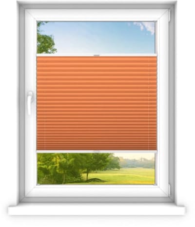 time4blinds - Plisségordijn zonder boren op maat gemaakt - Vouwgordijn - Plisségordijn privacy en zonwering - Eenvoudige installatie - Kant-en-klaar plisségordijn - 30x60 cm - Oranje