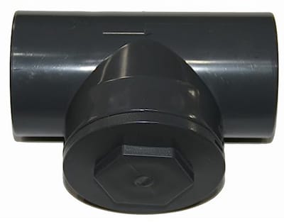 PVC terugslagklep 50 mm voor zwembadventiel met klempneraansluiting