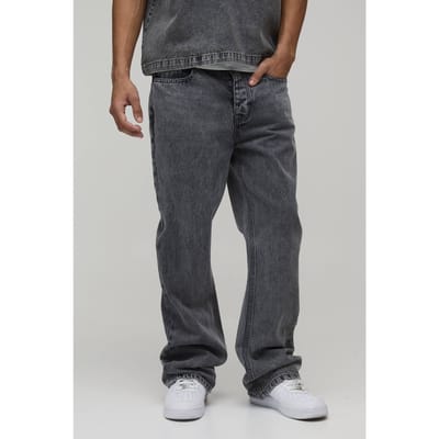Rechte Uitlopende Gewassen Jeans Met Uitgelaten Zoom | Mid Grey | Size 28R