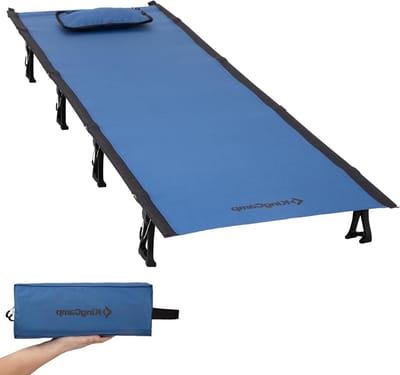 Opvouwbaar campingbed - Kampeerbed lichtgewicht - Comfortabel kamperen - Ultralicht en compact - 190 x 64 cm - Blauw/zwart