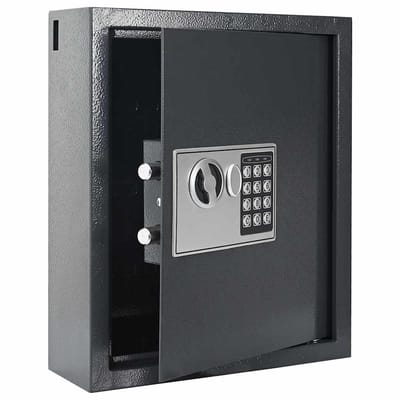 vidaXL - Digitale - Veilig - met - slot - Donkergrijs - 30 - x - 10 - x - 36,5 - cm - Staal