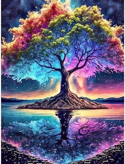 BOTC Diamond Painting Volwassenen - Diamond Painting Kinderen - Diamond Painting Pakket Volledig - Boom - 30x40cm
