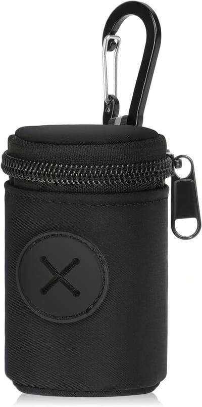 Dispenser voor Hondenpoepzakjes met Rits en Carabiner van Oxford Nylon - Ideaal voor Kleine Zakjes, Handig en Duurzaam