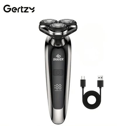 3koppen Gertzy Scheerapparaat - Usb Oplaadbare 4d Body Shaver + Baardtrimmer - Voor een complete en perfecte Lichaamshaar verzorging - Unisex - Kleur: Zilver