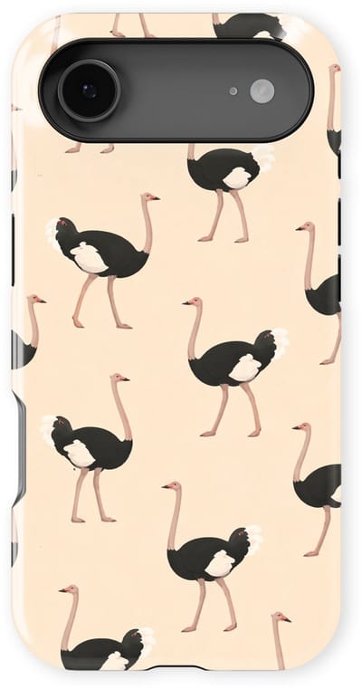 Safari Tough Case geschikt voor iPhone 17 Air | Premium hoesje met Safari Dieren Design | Geschikt voor Mag | Dieren Print Backcover geschikt voor iPhone 17 Air Struisvogel