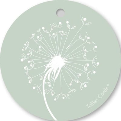 Tallies Cards - kadokaartjes  - bloemenkaartjes - Paardenbloem groen - PrimoFiori - set van 5 kaarten - condoleance - deelneming - gecondoleerd - afscheid - 100% Duurzaam