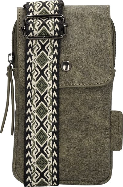 Beagles Malaga Crossbody Telefoontasje met Trendy Schouderband - Olijfgroen
