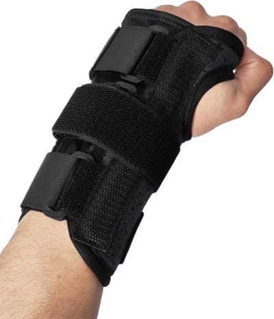 U Fit One Polsbrace Links - 3 Spalk Design - Polsbandage - Polsbescherming - Bij Carpaal Tunnel Syndroom en RSI - Zwart