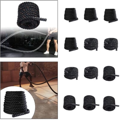 KZQ Touw voor gevechtstraining, fitnesstouw, krachttraining, geschikt voor de sportschool, 25 mm x 2,8 m, zwart. Sportuitrusting - fitness, hardlopen, yoga - fitnessapparatuur en accessoires.