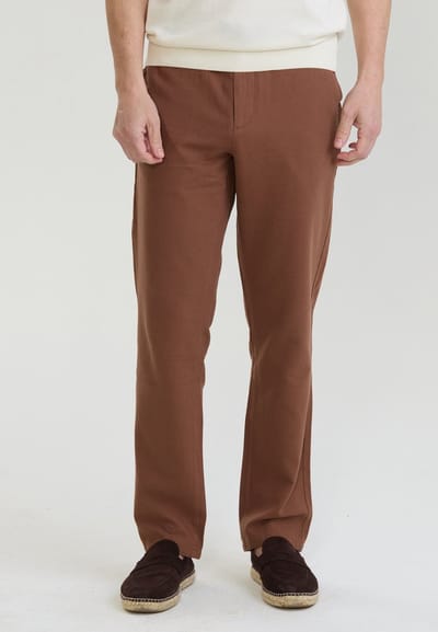 Felix Hardy Chino Zomer Broek Katoen Linnen Heren Bruin - 34