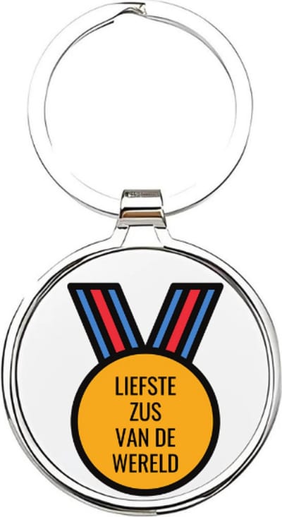Akyol - liefste zus van de wereld Sleutelhanger - Zus - de leukste zus - zus sleutelhanger - zussen sleutelhanger - sleutelhanger zus - familie sleutelhanger - verjaardagscadeautje - zus cadeau - sister - zusje - 4 x 7,5 CM