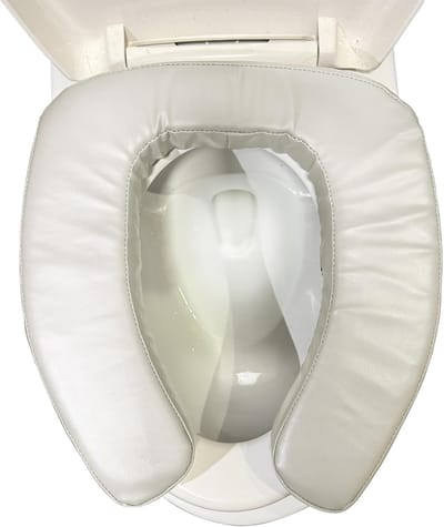 Verhoogde toiletbril - Comfortlifter toilet - Zelfstandig naar toilet - Waterdichte PVC-coating - 40 x 38 cm - Grijs