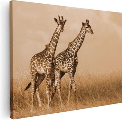 Artaza Canvas Schilderij Dierenschilderij - 40x30 cm - Klein - Wanddecoratie Afrika - Muurdecoratie Jungle - Kamer Accessoires